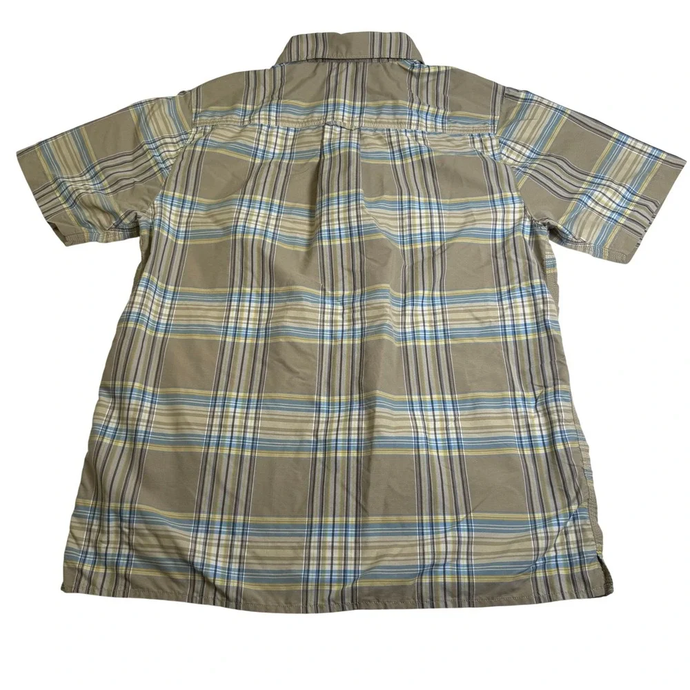 The North Face Button Up Shirt Mens L Pacific Coast Plaid Short Sleeve Hiking
